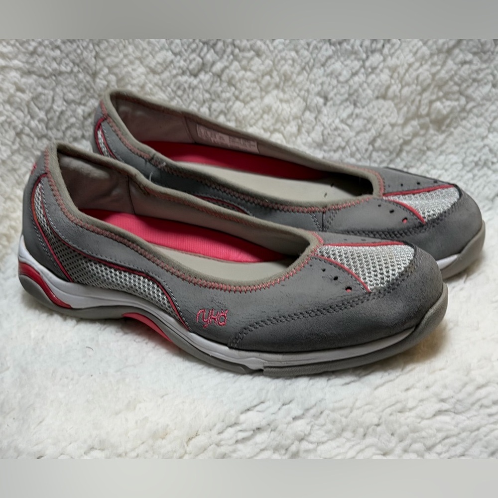 Ryka Slip On Comfort Casual Sneakers Flat Walking Gray Women's 7.5